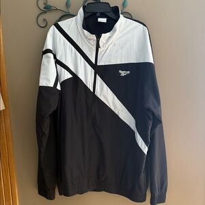 Reebok Classic Men's Black and White full zip Jacket